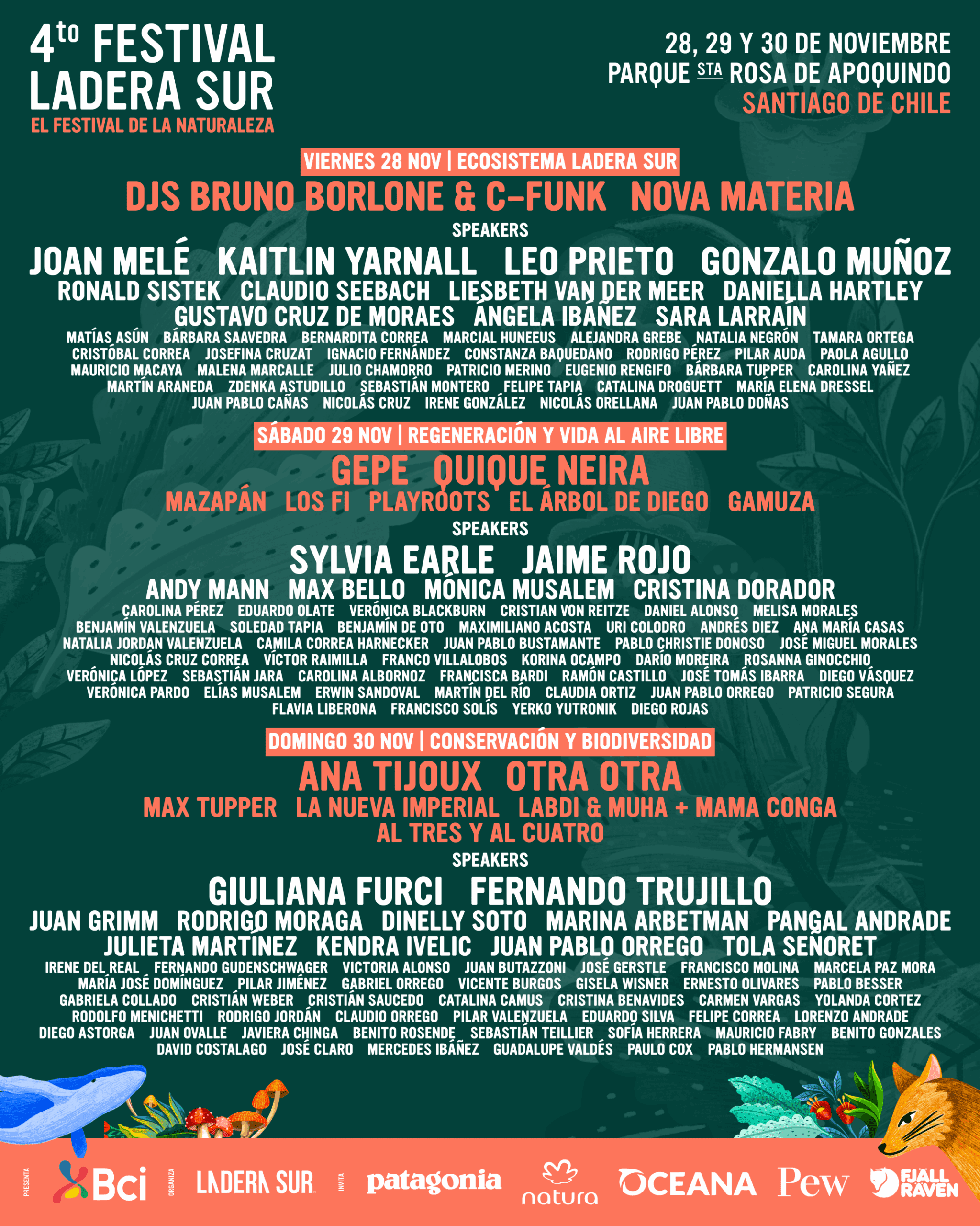 line up general festival ladera sur 2025